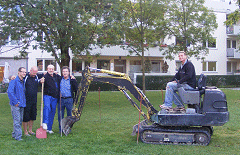 Fundament für den Maibaum auf dem Laimer Anger